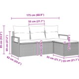 vidaXL 4-delna vrtna sedežna garnitura z blazinami Bež Poli Ratan | Shoptok.si