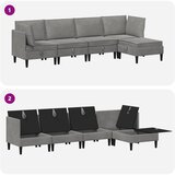  Set namještaja za dnevni boravak 5 pcs Svjetlosiva Baršun | Eponuda.com