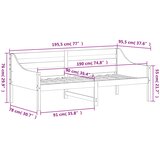  Dnevni krevet bez madraca bijeli 90 x 190 cm masivna borovina | shoptok.hr