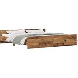  Krevetna konstrukcija s uzglavljem Staro drvo 203 x 203 x 50 cm | shoptok.hr
