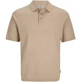 Muška majica JREBCALLUM KNIT POLO SS SN, Smeđa boja