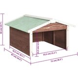 vidaXL garaža za robotsku kosilicu 72x87x50 cm kava/bijela od jelovine | shoptok.hr