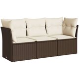  3-dijelni set vrtnih sofa s jastucima smeđi od poliratana | shoptok.hr