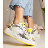  Silver women's sneakers with neon accents Zorra | Shoptok.si