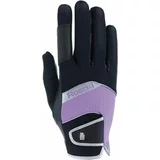 Roeckl Jahalne rokavice "MILLERO", black/lilac macaron - 6.5