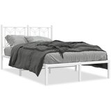  The Living Store Kovinski posteljni okvir z vzglavjem bel 120x200 cm - Posteljni Okvir, (21526932) | Shoptok.si