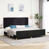  Črn Tkaninski Posteljni Okvir 200x200 cm, (22049219) | Shoptok.si