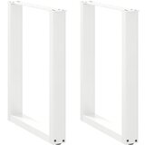 vidaXL Noge kavne mizice U-oblika 2 kosa bela 60x(72-73)cm jeklo | Shoptok.si