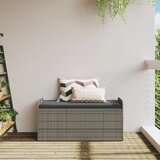  Klupa za pohranu s jastukom siva 115 x 51 x 52 cm od poliratana | shoptok.hr
