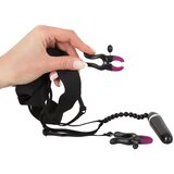 Bad Kitty - Vaginalna pinceta z ženskim vibratorjem - vijolično-črna (S-L) | Shoptok.si