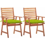  Vrtne blagovaonske stolice s jastucima 2 kom od bagremovog drva
