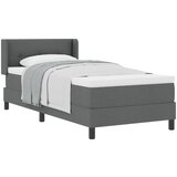 vidaXL Krevet s box springom i madracem tamno sivi 90x190 cm tkanina, Uzglavlje s nabiranjem tamno sivo 90 cm tkanina Cijene