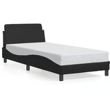 The Living Store Posteljni okvir z vzglavjem črn 90x200 cm blago - Posteljni Okvir, (21455619) | Shoptok.si