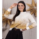 Gemre White and Gold Warm Raiha Sweater | shoptok.hr