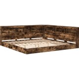  Krevet s policom Dimljeni hrast 180x200 cm Inženjersko drvo | shoptok.hr