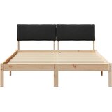  Okvir kreveta Smeđa i crna 140 x 200 cm Masivna borovina | Eponuda.com