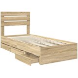  Krevetna konstrukcija Sonoma hrast 75 x 190 cm Inženjersko Drvo Smeđa 196 x 78 x 100 cm | shoptok.hr