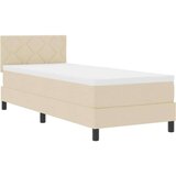 Box Postelja z vzmetnico z vzmetnico krema 80 x 200 cm blago, (5000128545) | Shoptok.si