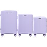 WINGS set od tri kofera Nimfa od polipropilena veličine V M S bijelo ljubičasti | shoptok.hr