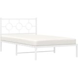 Metalni okvir za krevet s uzglavljem bijeli 107x203 cm | shoptok.hr
