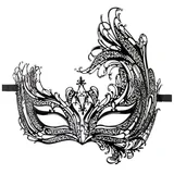 Kovinska maska Asymmetrical, črna