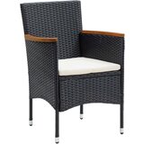  5-dijelni vrtni blagovaonski set s jastucima od poliratana crni | shoptok.hr