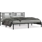 Metalni okvir za krevet s uzglavljem crni 200x200 cm | shoptok.hr