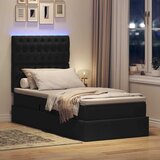 LED krevet za pohranu s madracem Crna 90 x 200 cm Tkanina | shoptok.hr