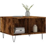 vidaXL Klubska mizica dimljeni hrast 60x50x36,5 cm inženirski les | Shoptok.si