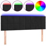  LED uzglavlje crno 144x5x78/88 cm baršunasto | shoptok.hr