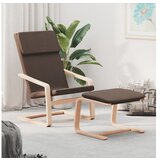 vidaXL Stol za sproščanje s stolčkom za noge temno rjavo bla | Shoptok.si