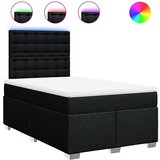 vidaXL Box spring postelja z vzmetnico črna 120x190 cm blago, (21321449) Cene