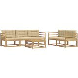  Set vanjskih sofa s jastukom 6 pcs Bijela i bež | shoptok.hr