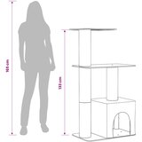  Mačje drvo s sisalnim postoljima za grebanje Krem 133 cm | shoptok.hr