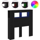  Shranjevanje vzmetnice s LED lučmi Črna Oreh 100x18,5x103,5 cm | Shoptok.si