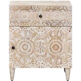  Posteljna omarica Bela 50 x 33 x 60 cm Masiven les manga, (5000210720) | Shoptok.si