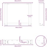 Noge za klub stolić U-oblik 2 kom antracit 40 x (30-31) cm čelik | shoptok.hr