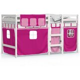  The living store otroški pograd z zavesami roza 80x200 cm trdna borovina - otroški pograd, (21488382) | Shoptok.si