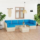 The Living Store Vrtna garnitura iz palet 7-delna z blazinami smrekovina - Vrtna Sedežna Garnitura, (21467851) | Shoptok.si