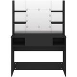  Stolić za šminkanje s LED svjetlima 100 x 40 x 135 cm MDF crni | Eponuda.ba