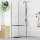 Pregrada za tuširanje s prozirnim staklom ESG 100 x 195 cm crna | shoptok.hr