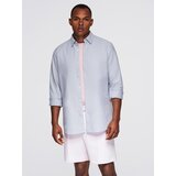 Ombre Elegant men's oxford shirt with embroidery - blue | Shoptok.si