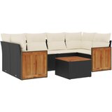 Maison Chic Seti vrtnega pohištva - Vrtna garnitura - Vrtni pohištvo set 7-delna z blazinami črn poli ratan, (21801325) | Shoptok.si