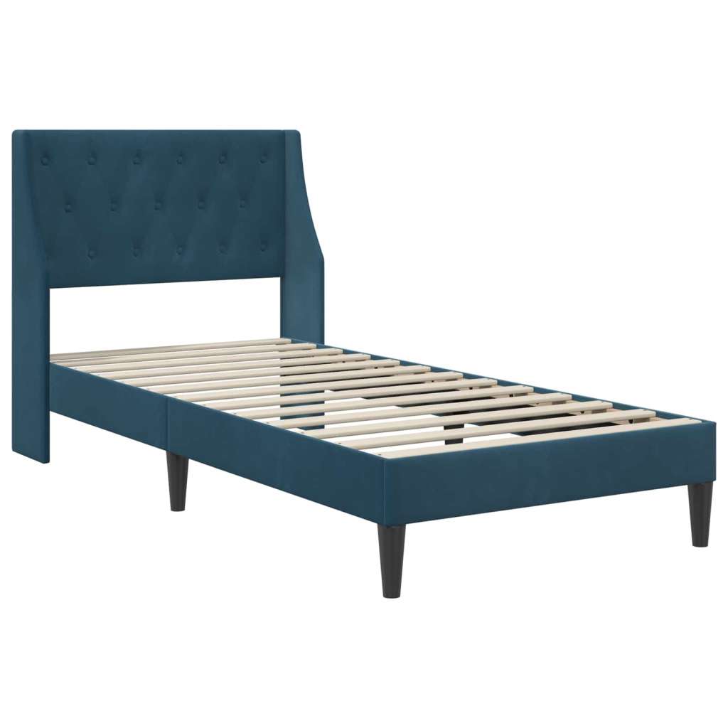  Okvir za krevet s uzglavljem Plava 80 x 200 cm Baršun - Plava 80 x 200 cm | shoptok.hr