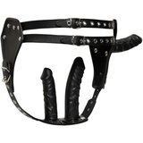 Zado vanjska strana od prave kože + 2 unutarnja dilda (crna) - L/XL | shoptok.hr