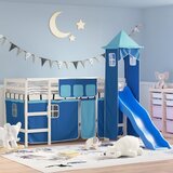  The living store otroški pograd s stolpom moder 90x190 cm trdna borovina - otroški pograd, (21502685) | Shoptok.si
