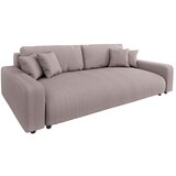 Ropez Svijetlo ružičasta sklopiva/s prostorom za odlaganje sofa od samta 234 cm Sara – Cijene