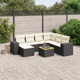  8-dijelni set vrtnih sofa od poliratana s jastucima crni | shoptok.hr