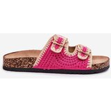 Boto Crocheted Women's Slippers With Golden Buckles Fuchsia Fenira | shoptok.hr