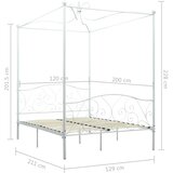  Okvir za krevet s nadstrešnicom bijeli metalni 120 x 200 cm | Shoptok.si